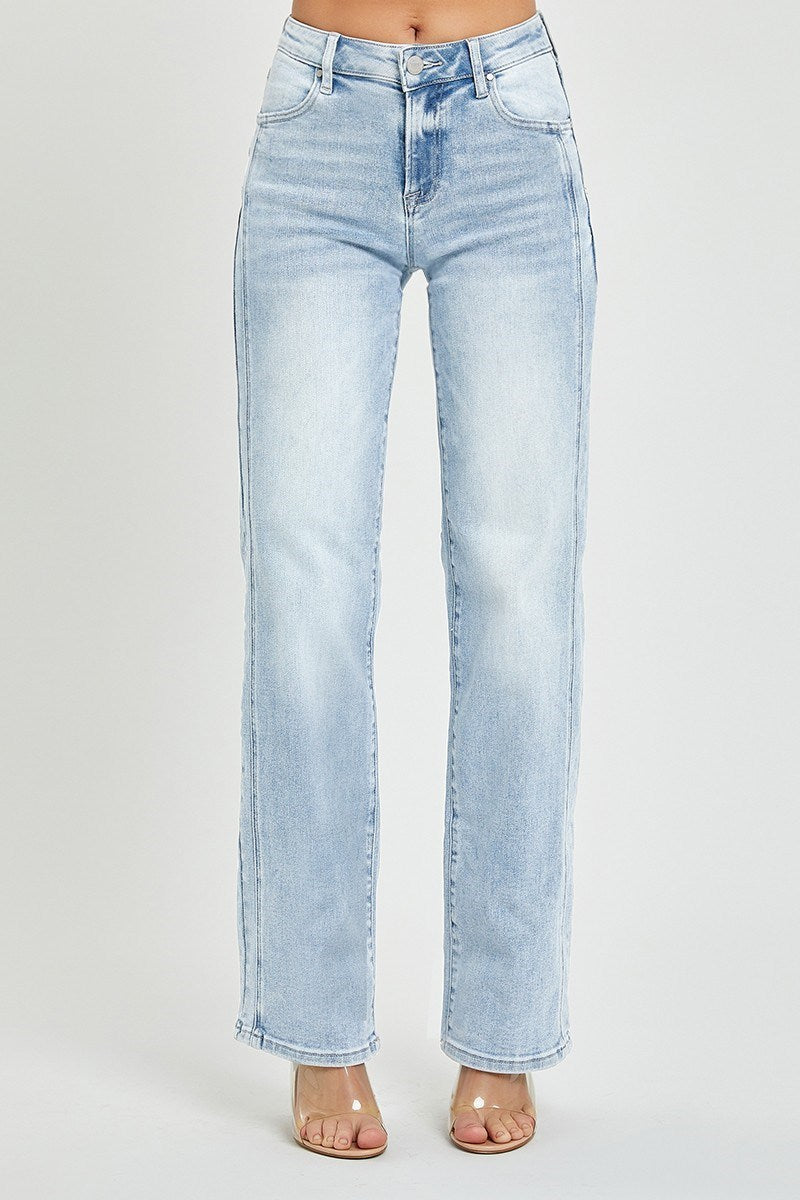Risen Mid Rise-Straight Jeans