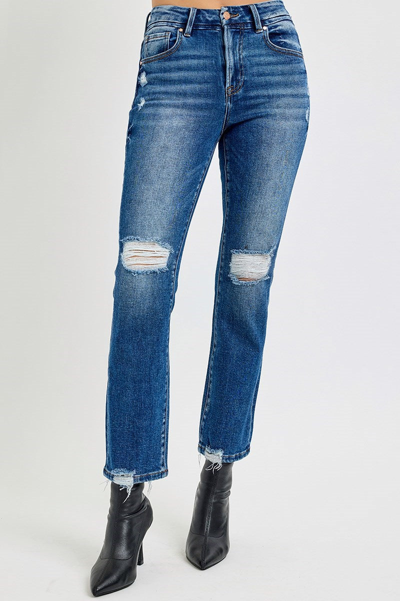 Risen HR Crop Straight Jeans