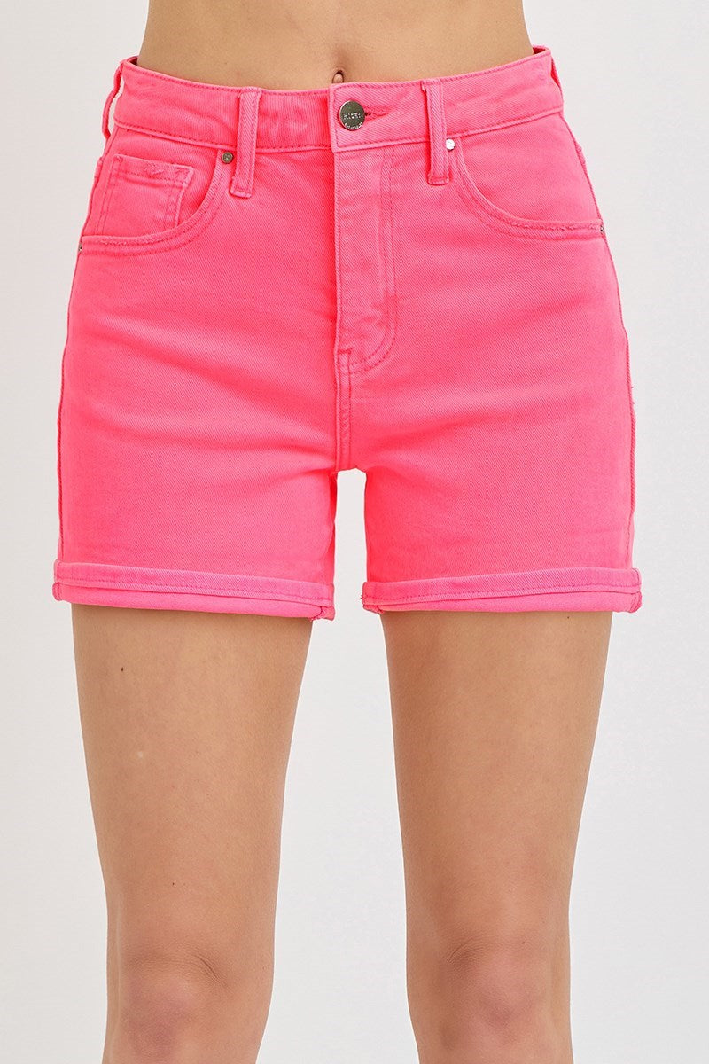 Risen Pink High Rise Shorts