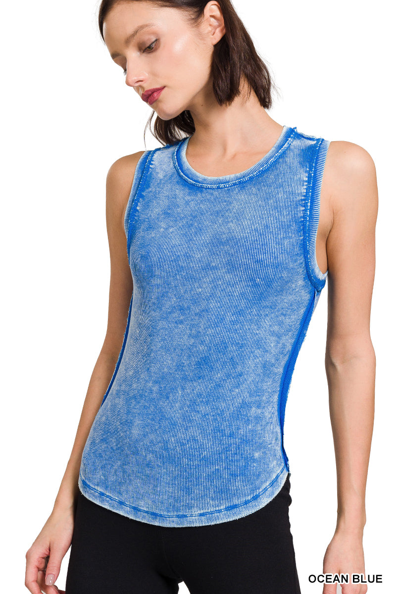 Ribbed sleeveless tank