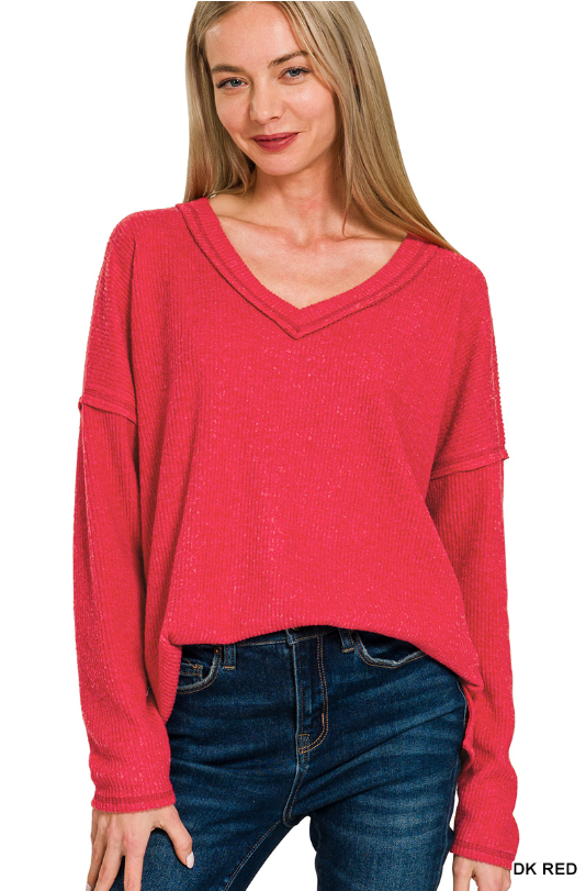 V-neck drop shoulder