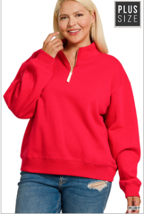 Plus Fleece Half-zip Sweatshirt