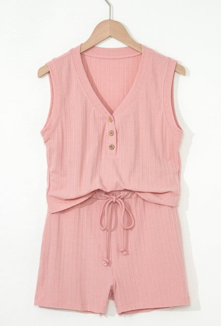 Pink Ribbed Set