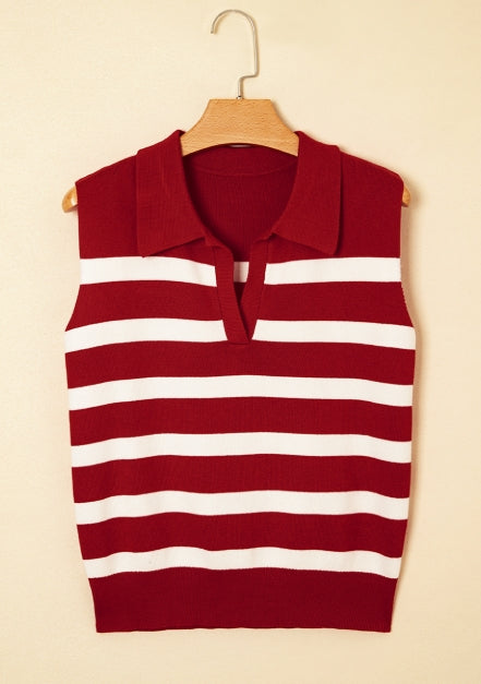 Stripe Collared Sweater Vest