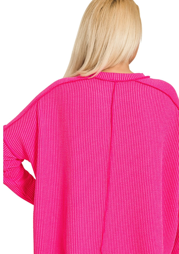 pink ribbed long sleeve