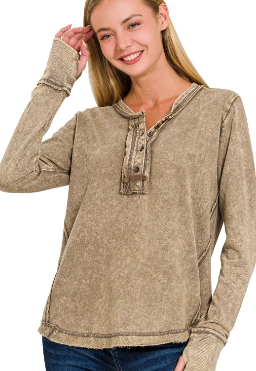 Mocha Thumb Hole Long Sleeve