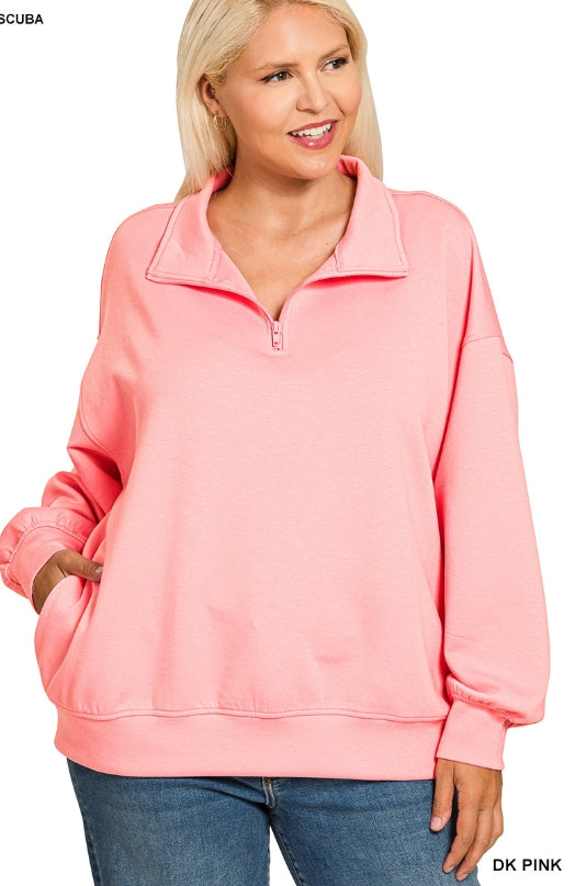 plus scuba half zip