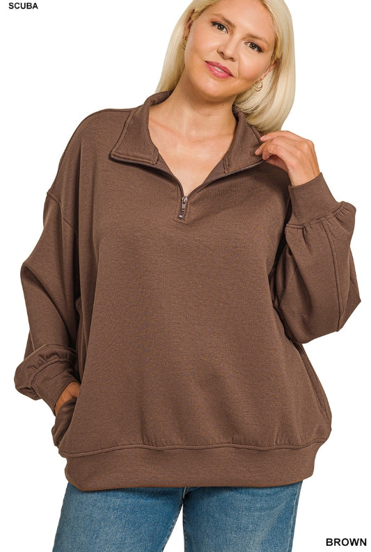 plus scuba half zip