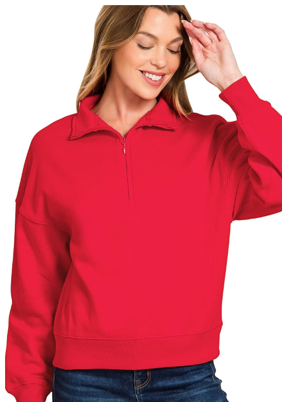 Fleece High Neck Half Zip