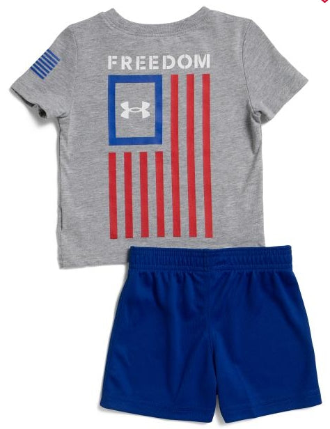 UNDER ARMOUR Infant Boys 2pc Freedom Flag Tee And Shorts Set