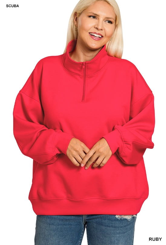 plus scuba half zip