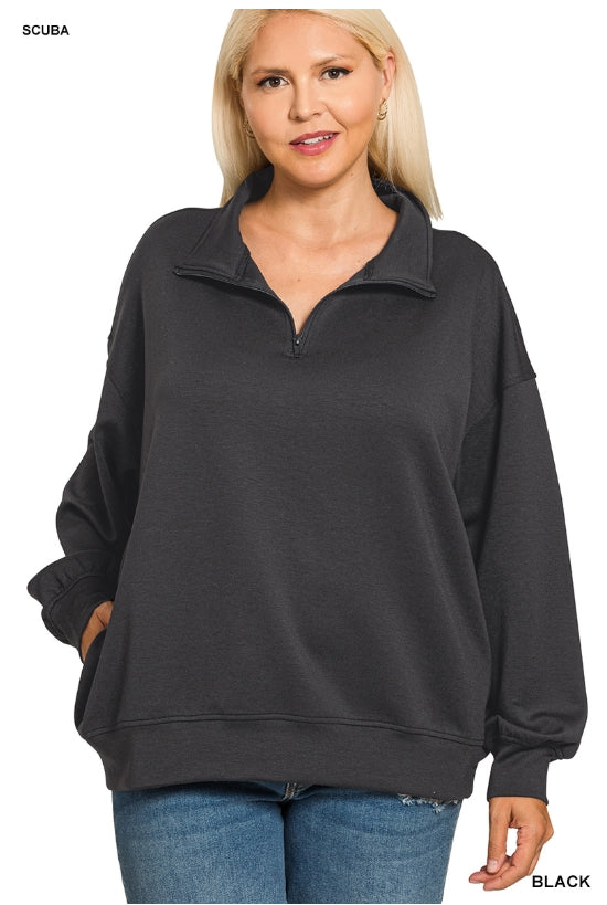 plus scuba half zip