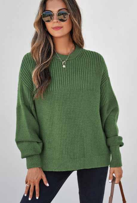 Green Textured Sweater