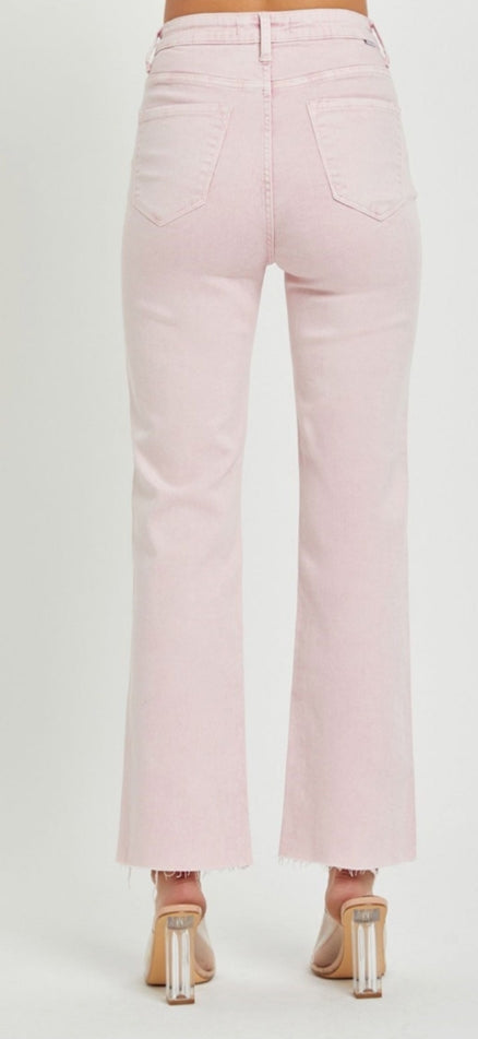 Pink distressed bottom