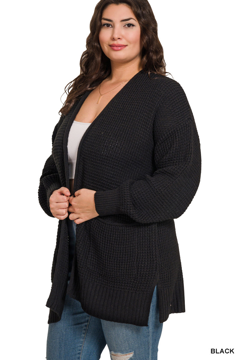 Plus waffle cardigan