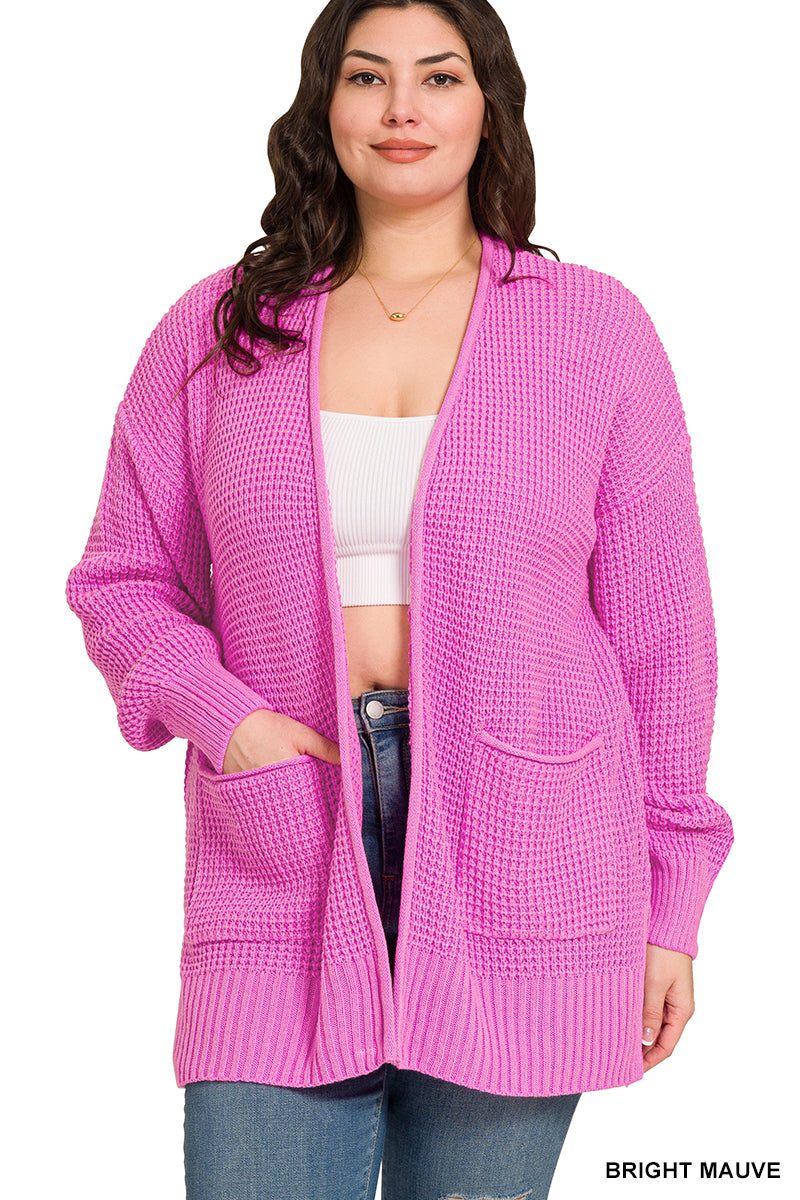 Plus waffle cardigan