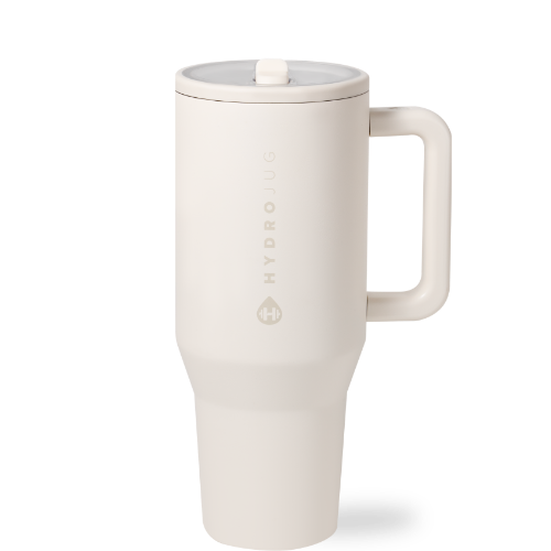 Cream HydroJug 32 oz Traveler Tumbler: Cream