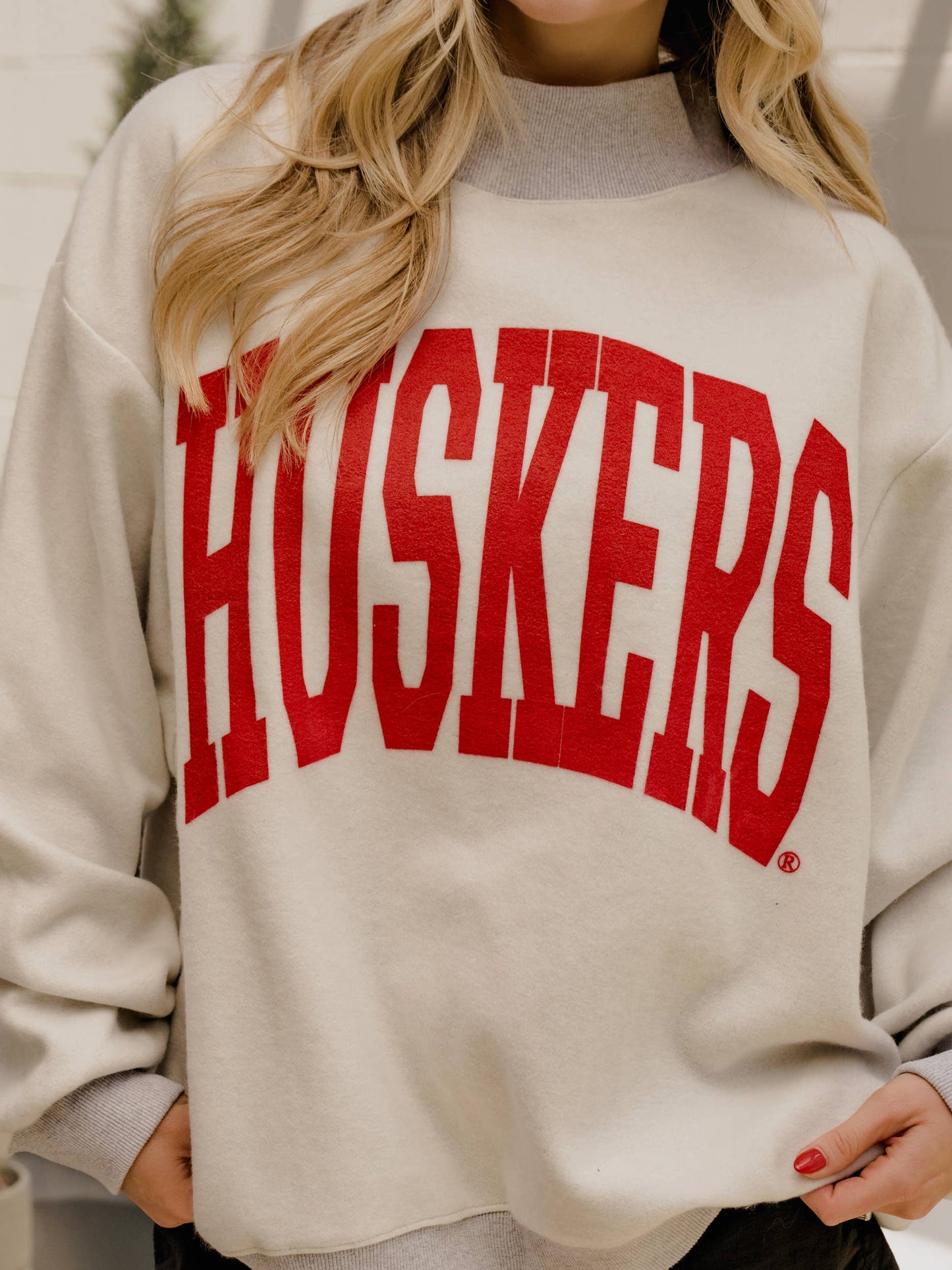 Nebraska Huskers Tall Boy Reversible Mock Neck Sweatshirt: S/M