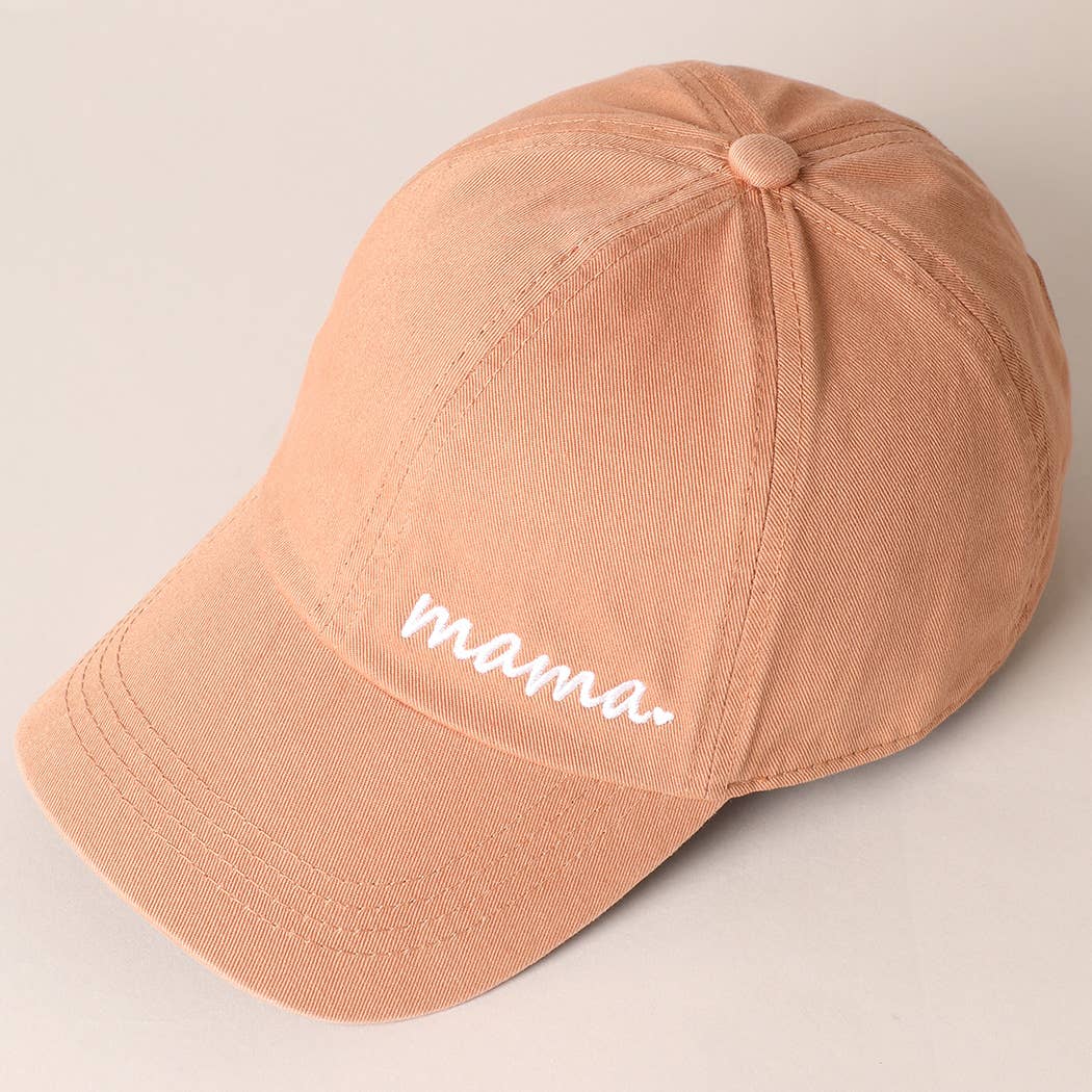 Mama Letters Embroidered Baseball Cap: HOT PINK / ONE SIZE