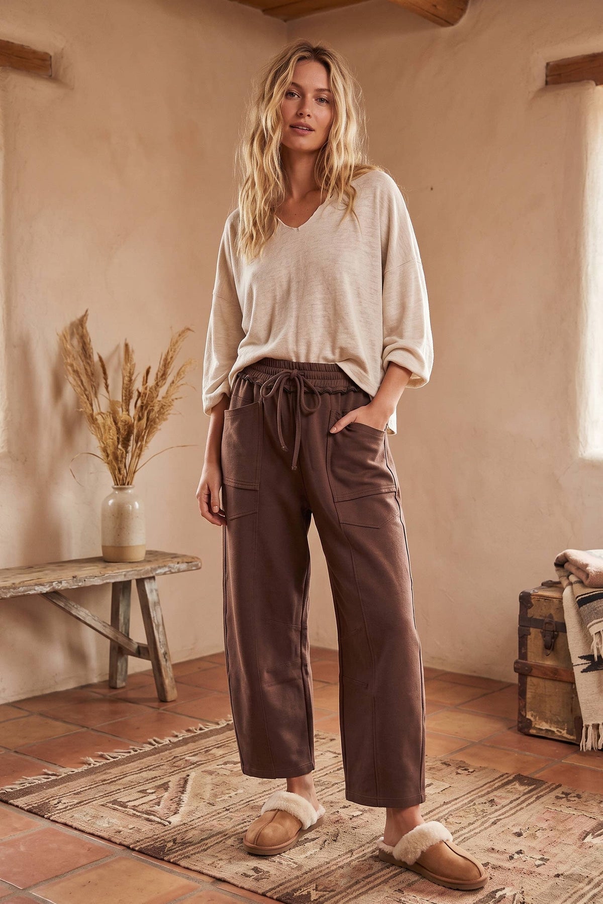 Scuba Raw Edge Barrel Pants