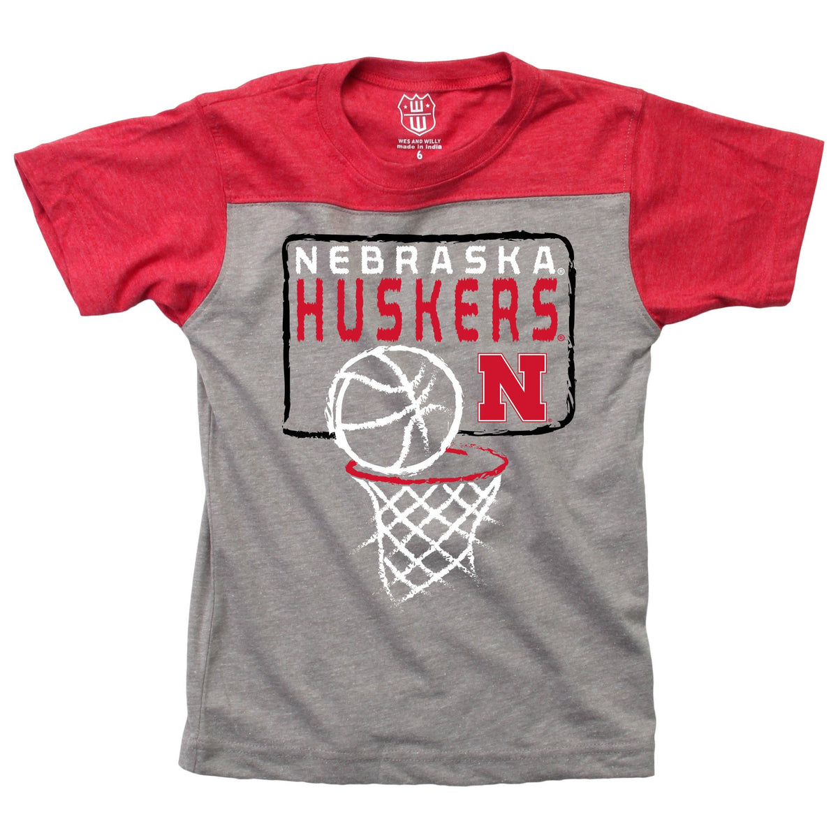NE Cornhuskers Youth Basketball Tee