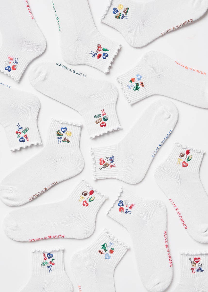 Nebraska Icons Ruffle Sock