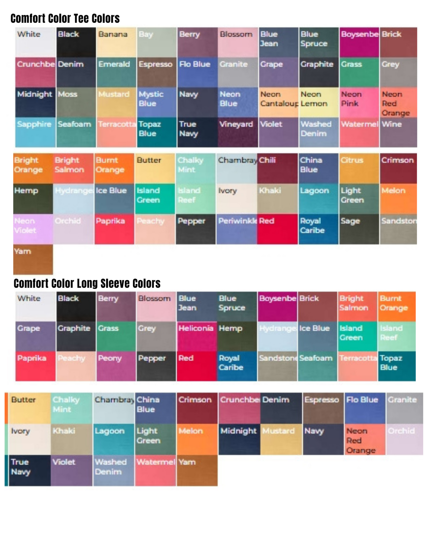Comfort Colors - Southeast District Health Department