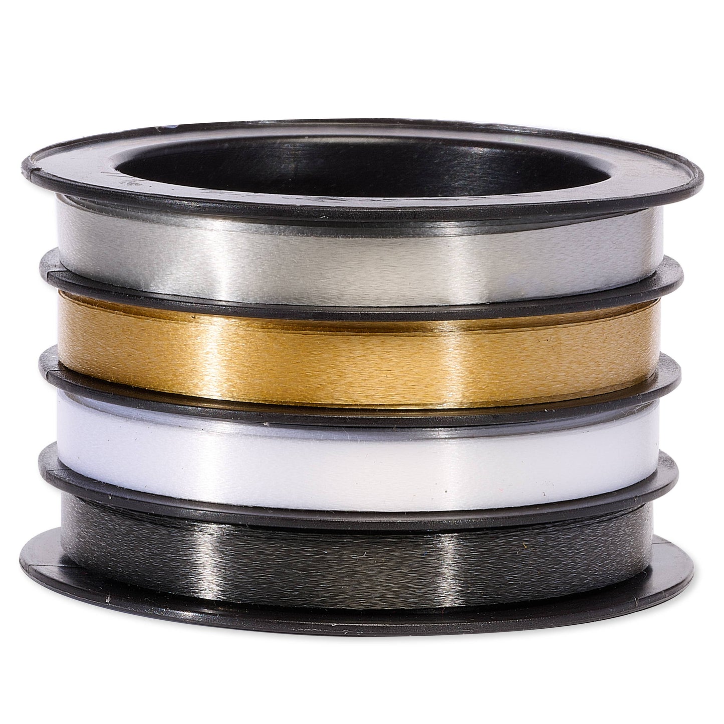 Curling Poly Ribbon Black, White, Silver, Gold