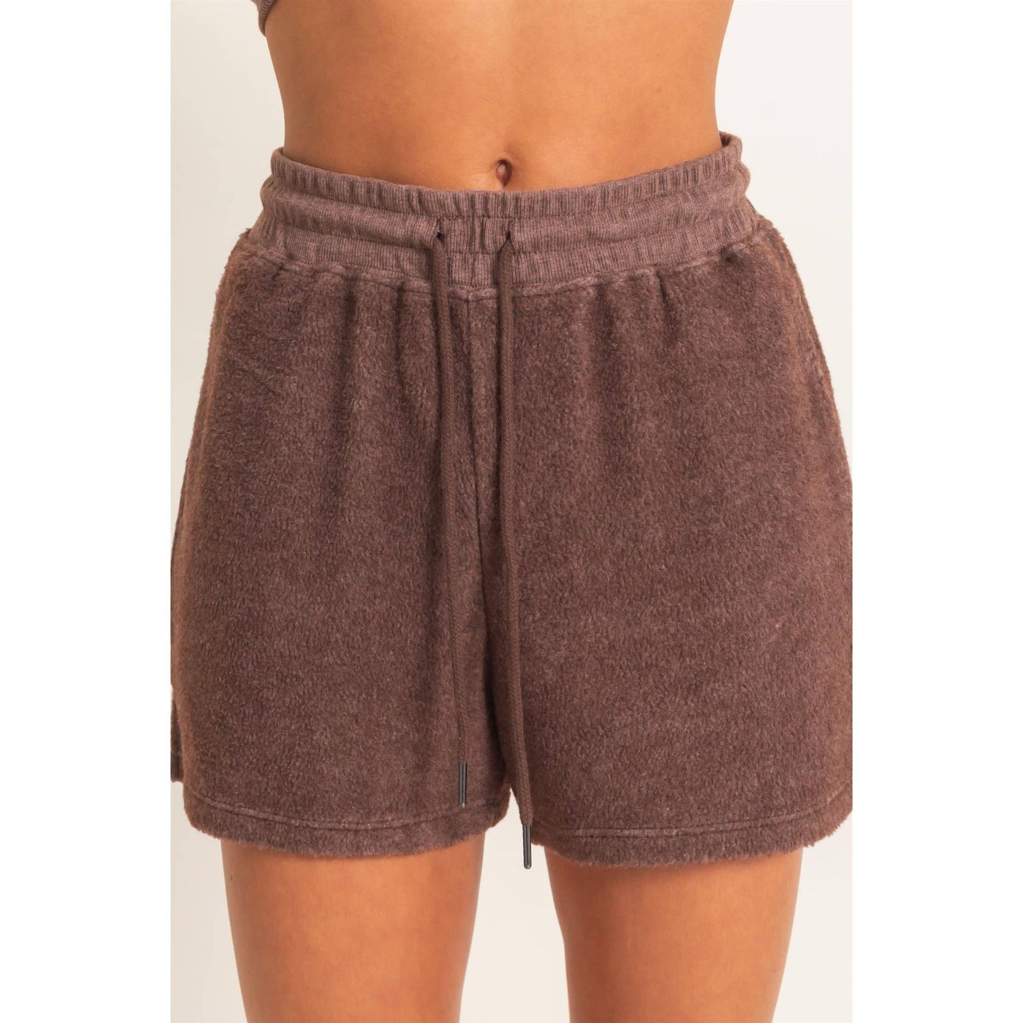 Contrast Sweatshirt & Shorts Set: DARK TEAL / S-M-L(2-2-2)