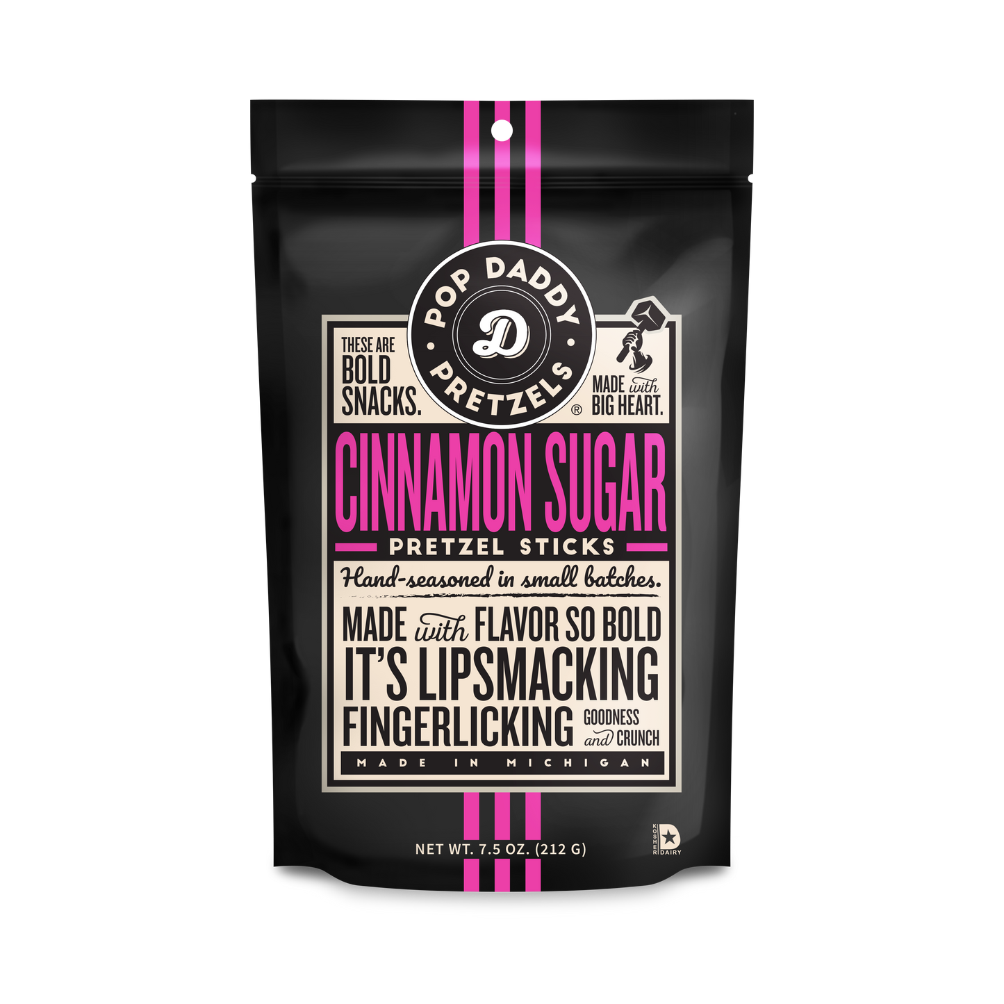 Pop Daddy – Cinnamon Sugar Seasoned Pretzels 7.5oz