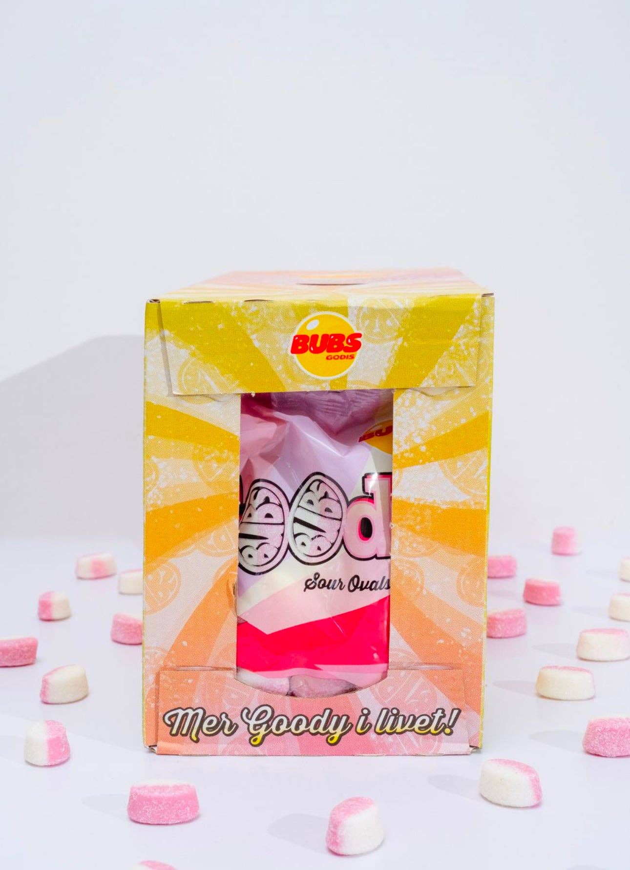 Bubs Swedish Goody Strawberry Vanilla Sour Ovals 12 Pk Case