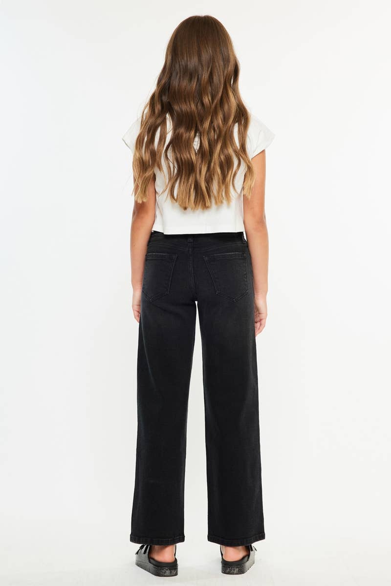 Kancan HR Wide Leg Jeans Black
