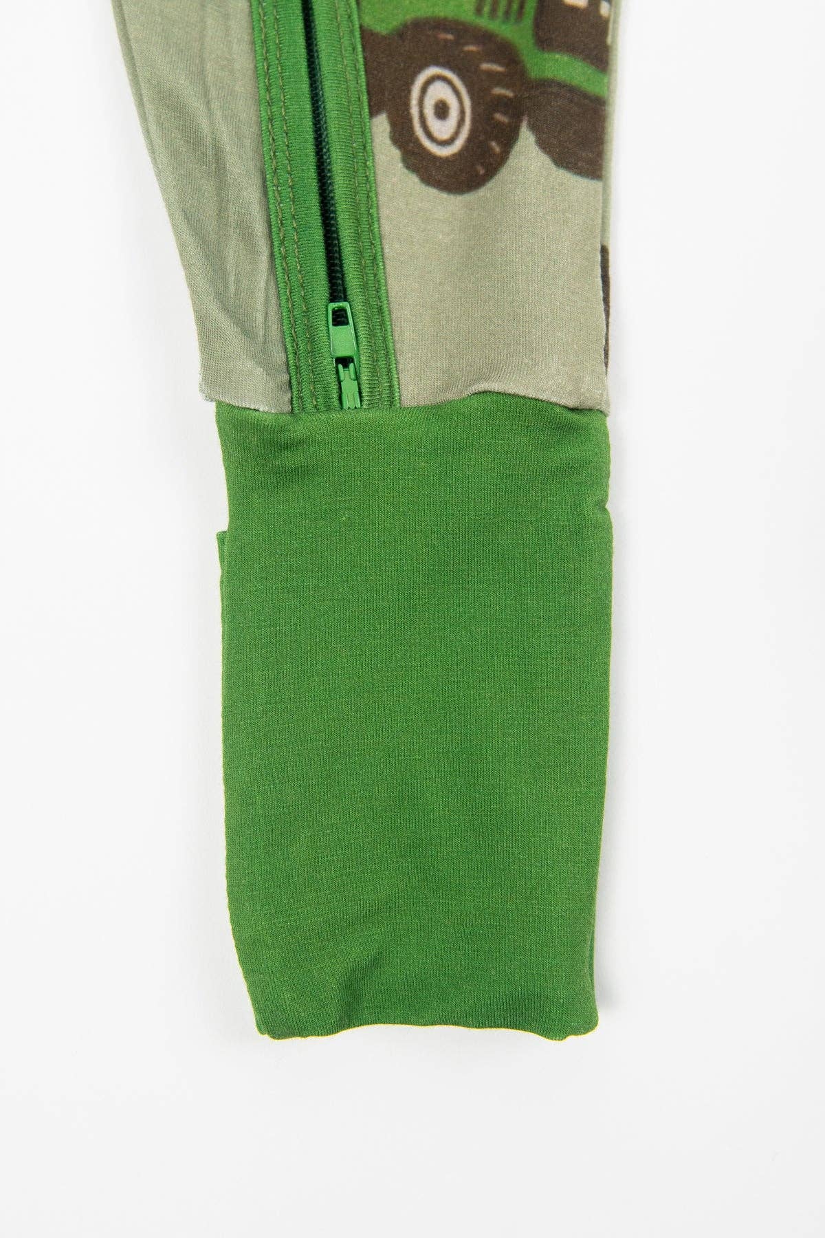 Classic Green Tractor Baby Bamboo Zippy: 0-3 Month