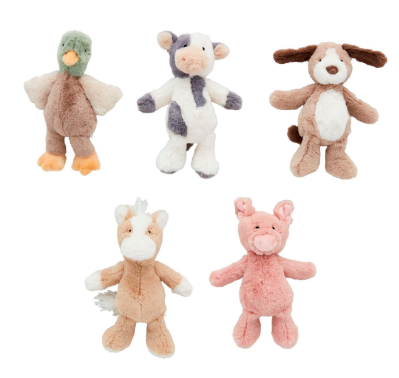 Farm Plush Rattle Pals