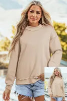 Apricot Oversize Mock Neck Sweatshirt