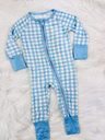 Blue Gingham Bamboo Sleeper