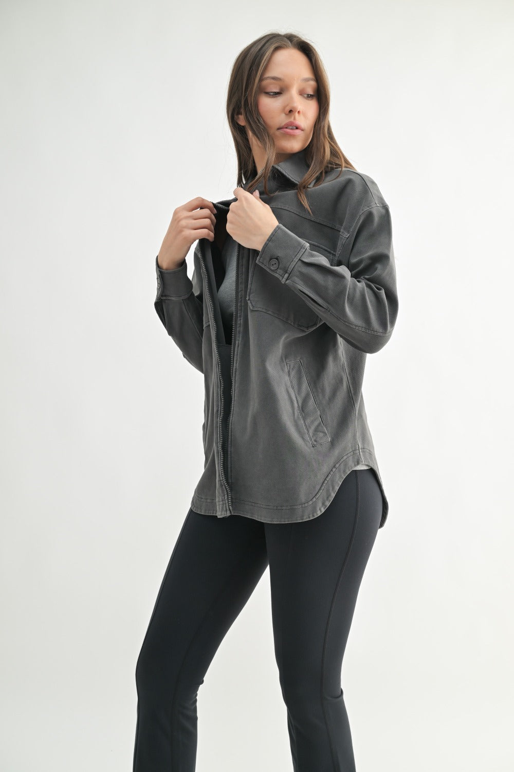 Oversized Cotton Blend Shacket