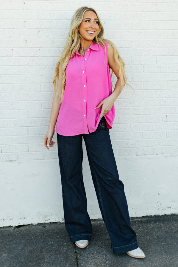 Pink Button Down Blouse