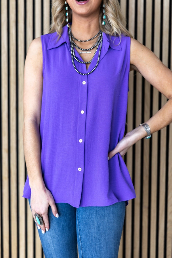 Orchid Glow Button Down Blouse