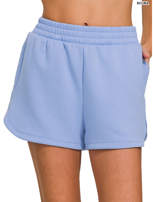 Scuba elastic waistband dolphin shorts