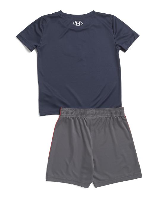 UNDER ARMOUR Toddler Boys 2pc Tech Baseball Tee And Shorts Set