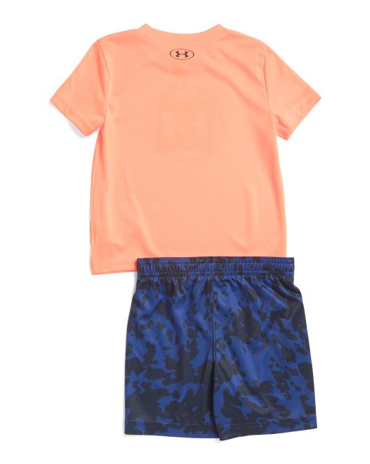 UNDER ARMOUR Toddler Boys Tech Printed Shirt And Shorts Set