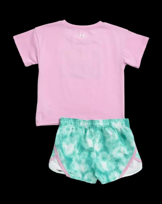 UNDER ARMOUR Toddler Girls 2pc Printed Shirt And Woven Shorts Set