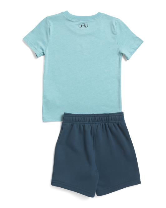 UNDER ARMOUR Little Boys 2pc Top And Fleece Shorts Set