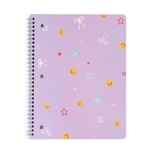 Smiley Face & Bows Spiral Notebook