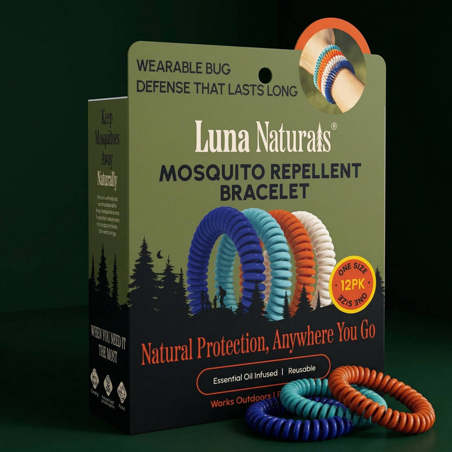Mosquito Repellent Bracelet — Natural Scent | 12pk