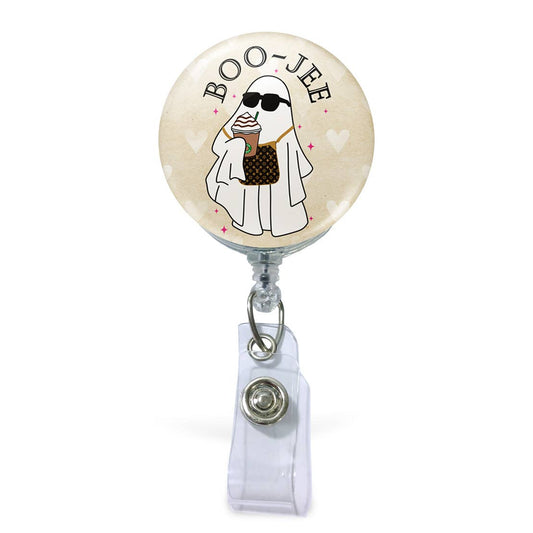 Boojee Tan Ghost Badge Reel: Attached to Badge Reel (NON-INTERCHANGEABLE)