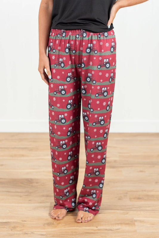 Red Tractor Pajama Pants