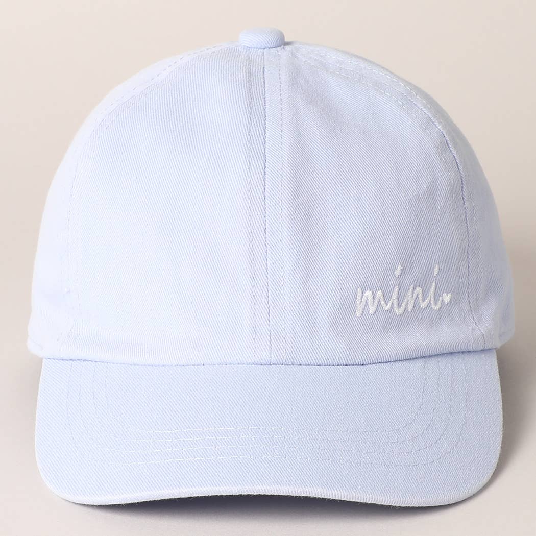 Kids Mini Embroidered Letters Baseball Cap: SAGE / ONE SIZE