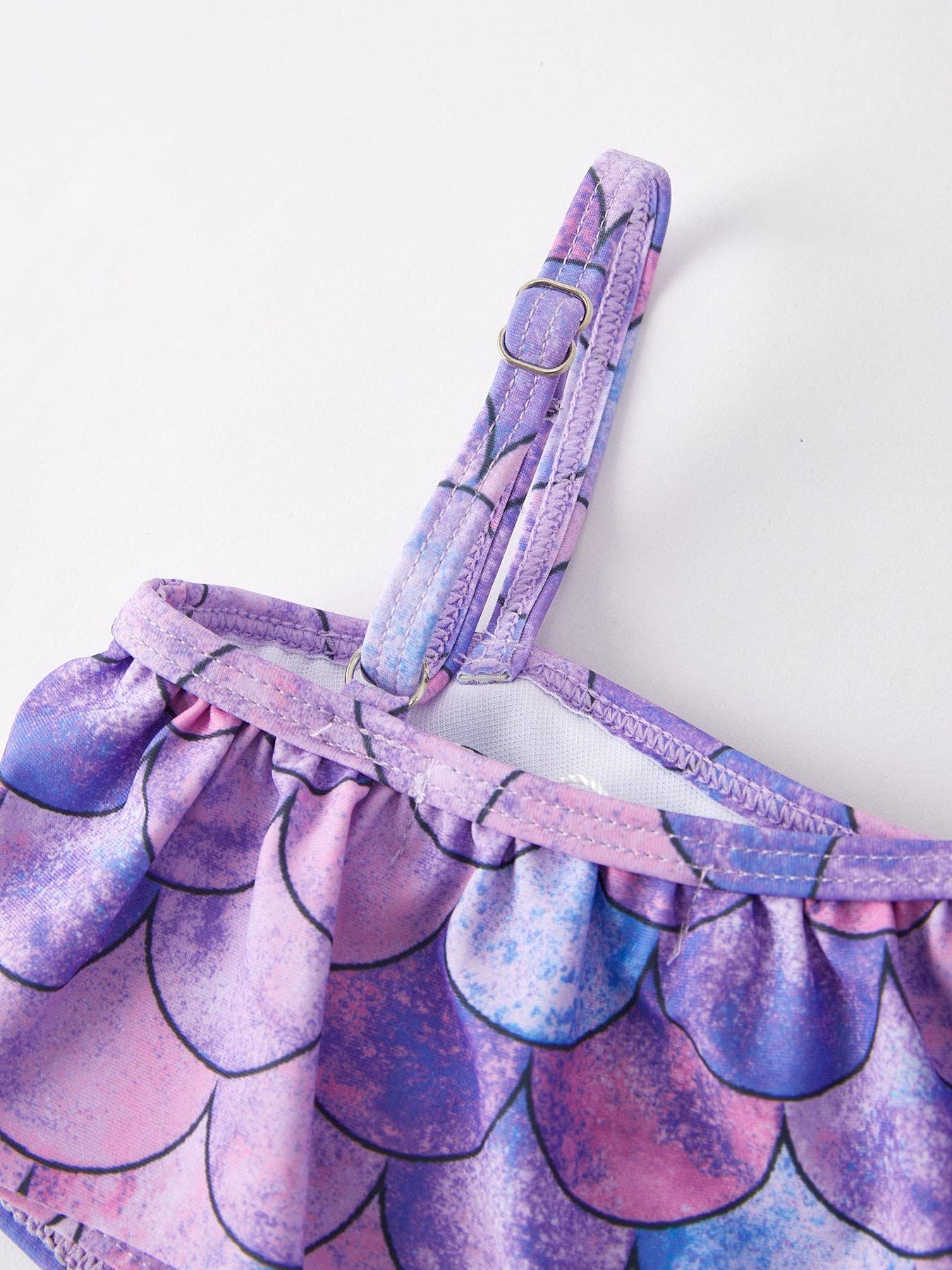 Purple Fish Scale Girls Swimsuit